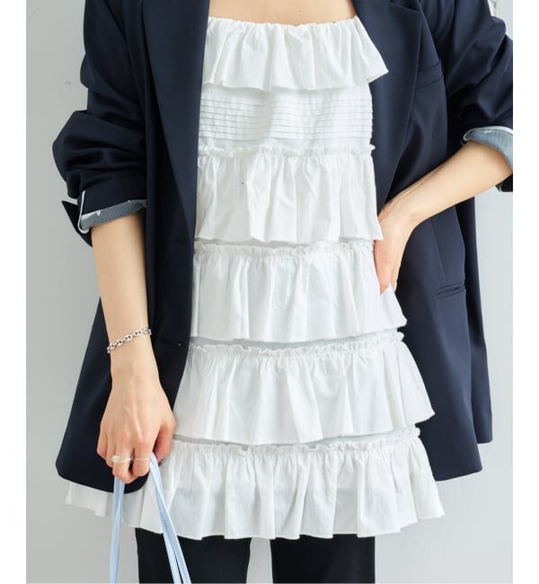 U by SPICK&SPAN「《予約》ギャザーボリュームミニワンピース」|ワンピース|