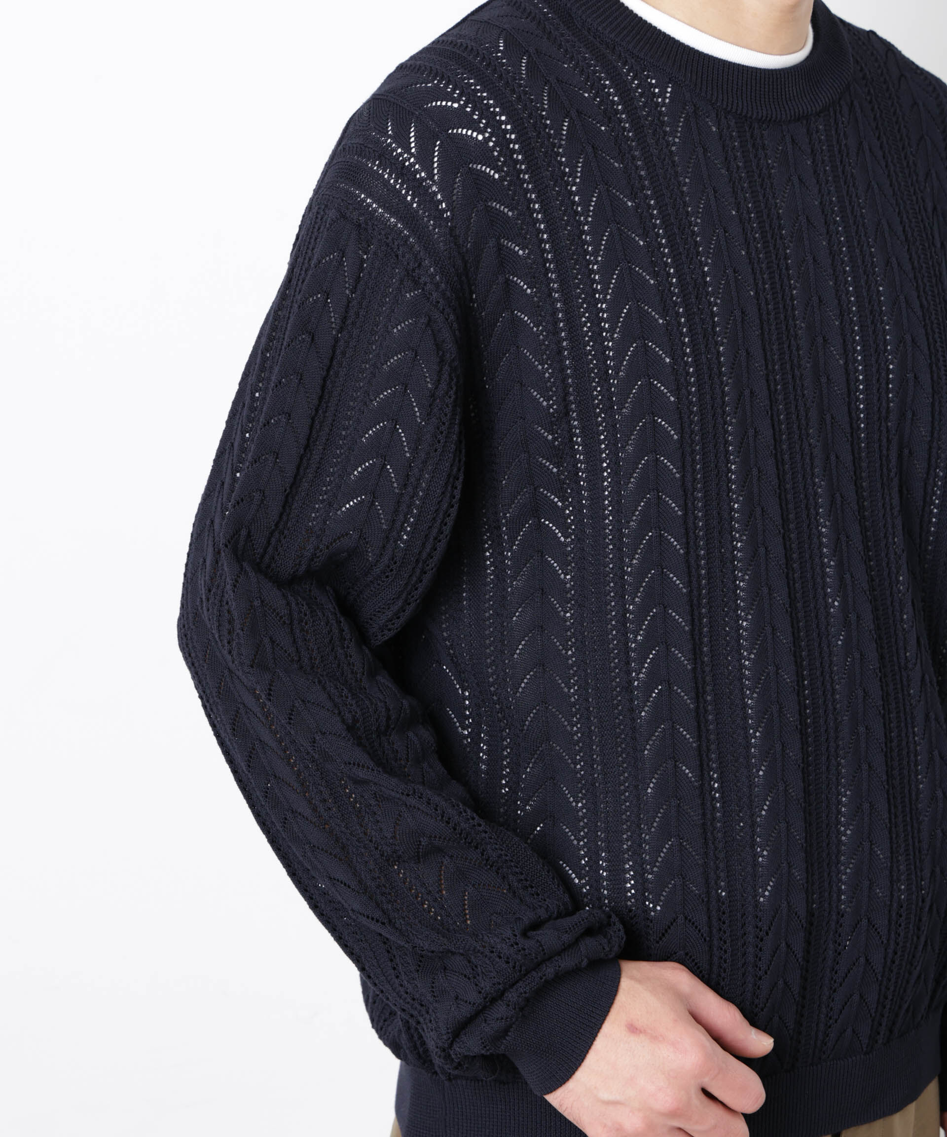 nano･universe「｢ASSEMBLANC｣コードヤーンシアーケーブルニット」|ニット・セーター|