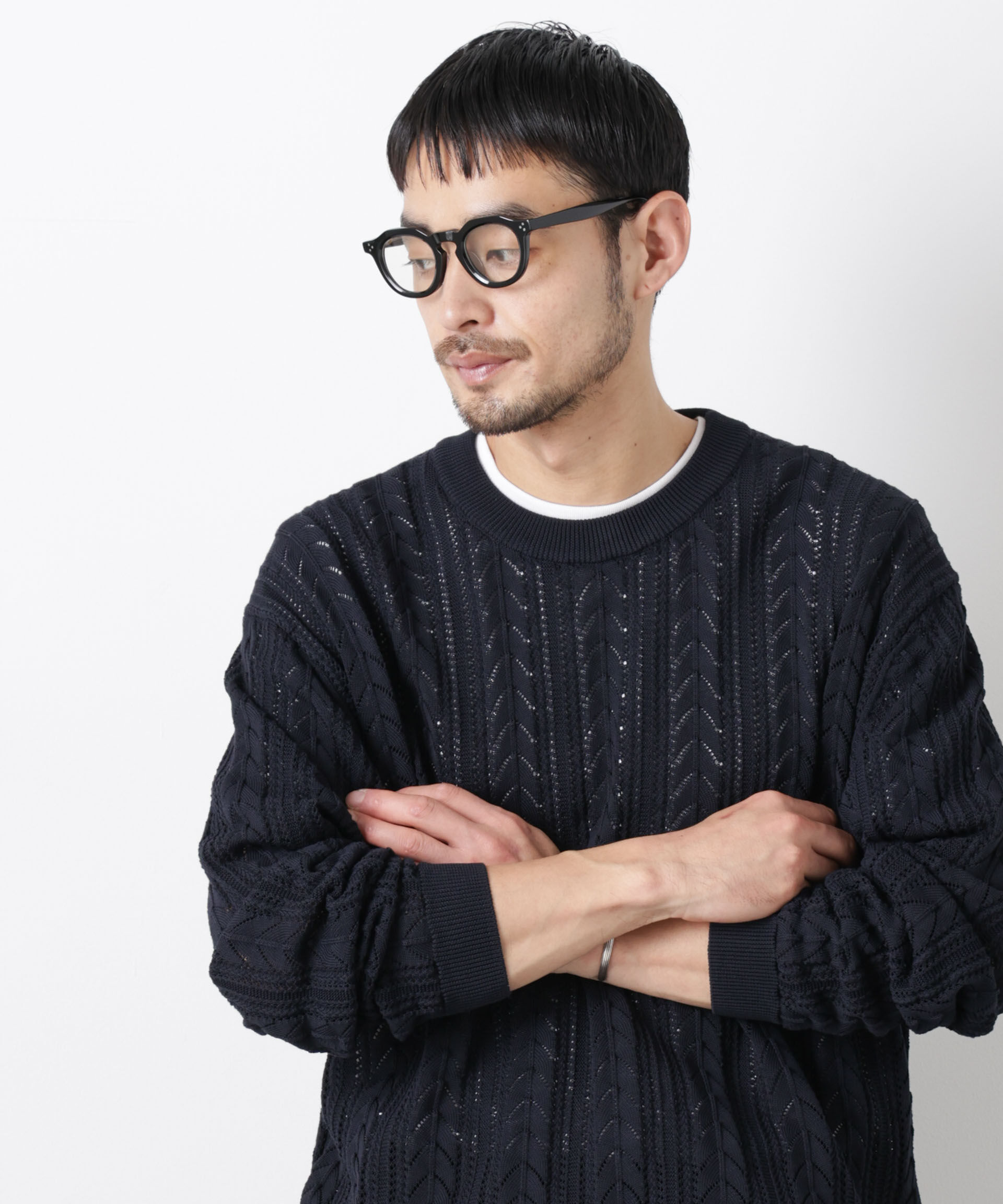 nano･universe「｢ASSEMBLANC｣コードヤーンシアーケーブルニット」|ニット・セーター|