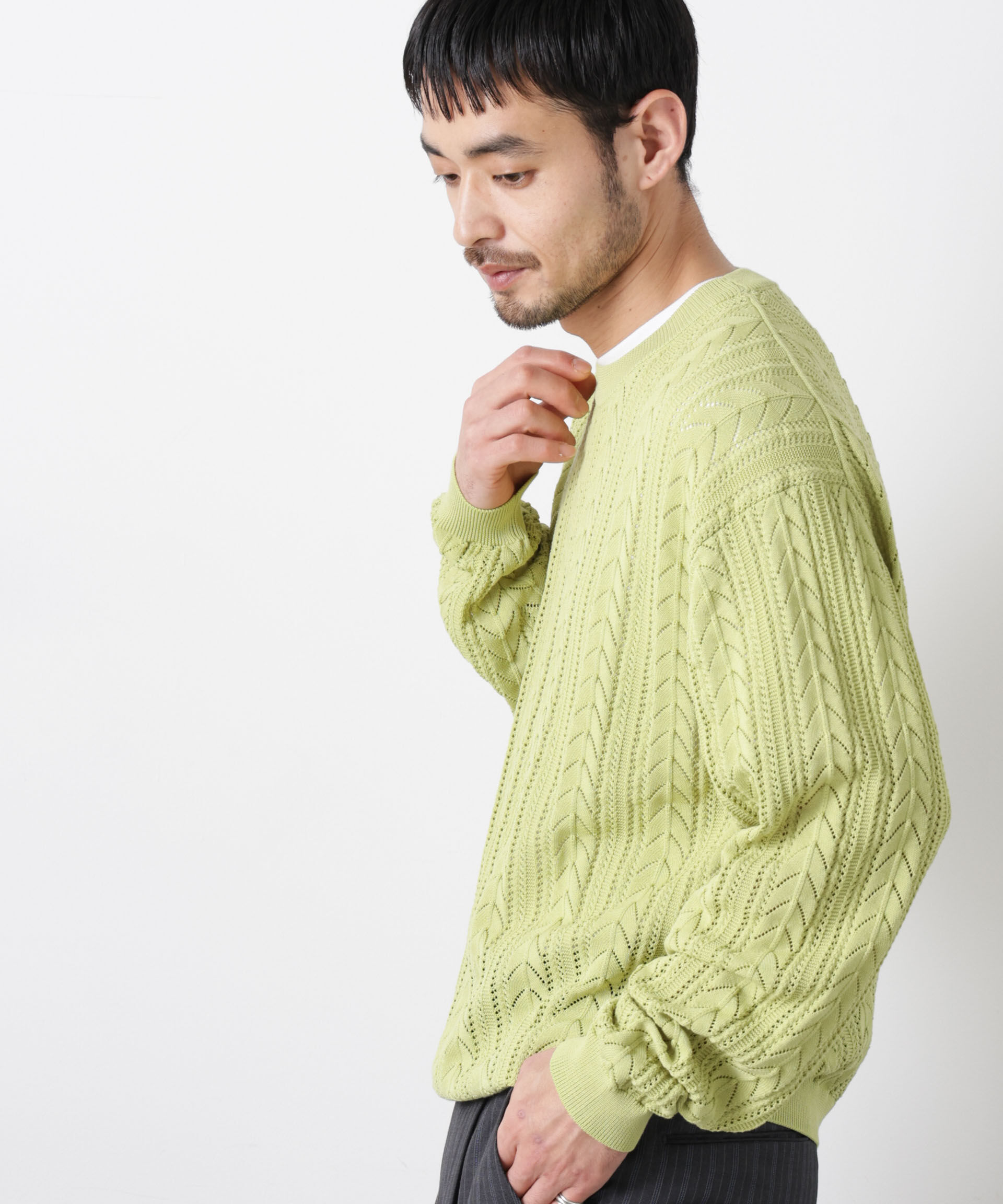 nano･universe「｢ASSEMBLANC｣コードヤーンシアーケーブルニット」|ニット・セーター|