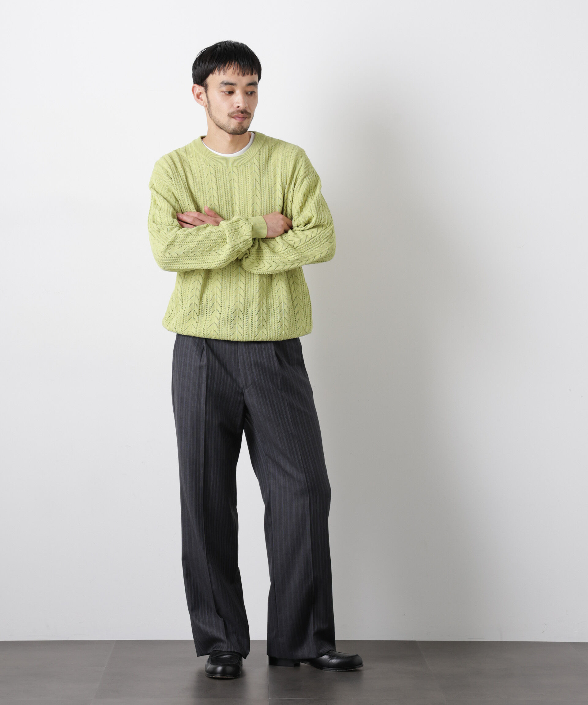 nano･universe「｢ASSEMBLANC｣コードヤーンシアーケーブルニット」|ニット・セーター|