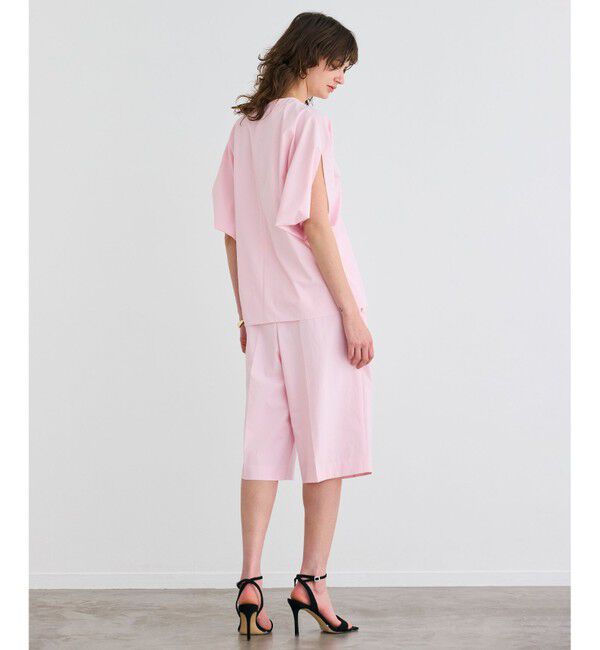 BEIGE,「【接触冷感/UVカット/洗える・BAILA 8.9月合併号掲載】YANN / Vスリットプルオーバーブラウス」|シャツ・ブラウス|