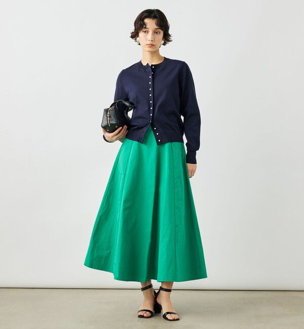 NOLLEY'S「《手洗い可能》コットンテックスクルーネックカーディガン」|カーディガン|