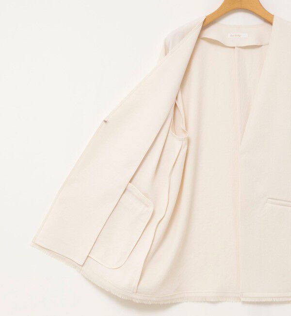 NOLLEY'S「ウォッシャブルFRINGE LIGHT JACKET」|ノーカラージャケット|