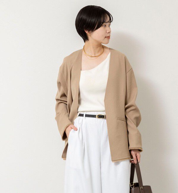 NOLLEY'S「ウォッシャブルFRINGE LIGHT JACKET」|ノーカラージャケット|