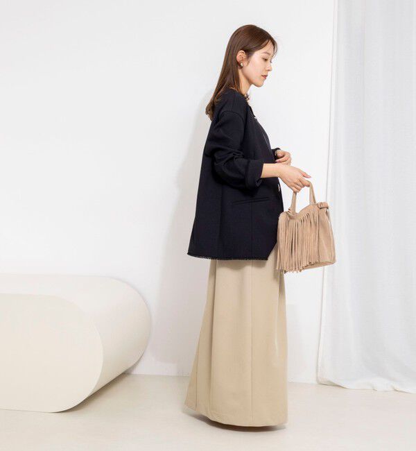 NOLLEY'S「ウォッシャブルFRINGE LIGHT JACKET」|ノーカラージャケット|