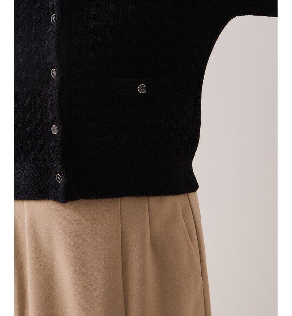 VIS「モールベロアケーブルカーディガントップス/イージーケア」|カーディガン|