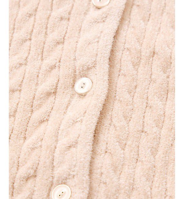 VIS「モールベロアケーブルカーディガントップス/イージーケア」|カーディガン|