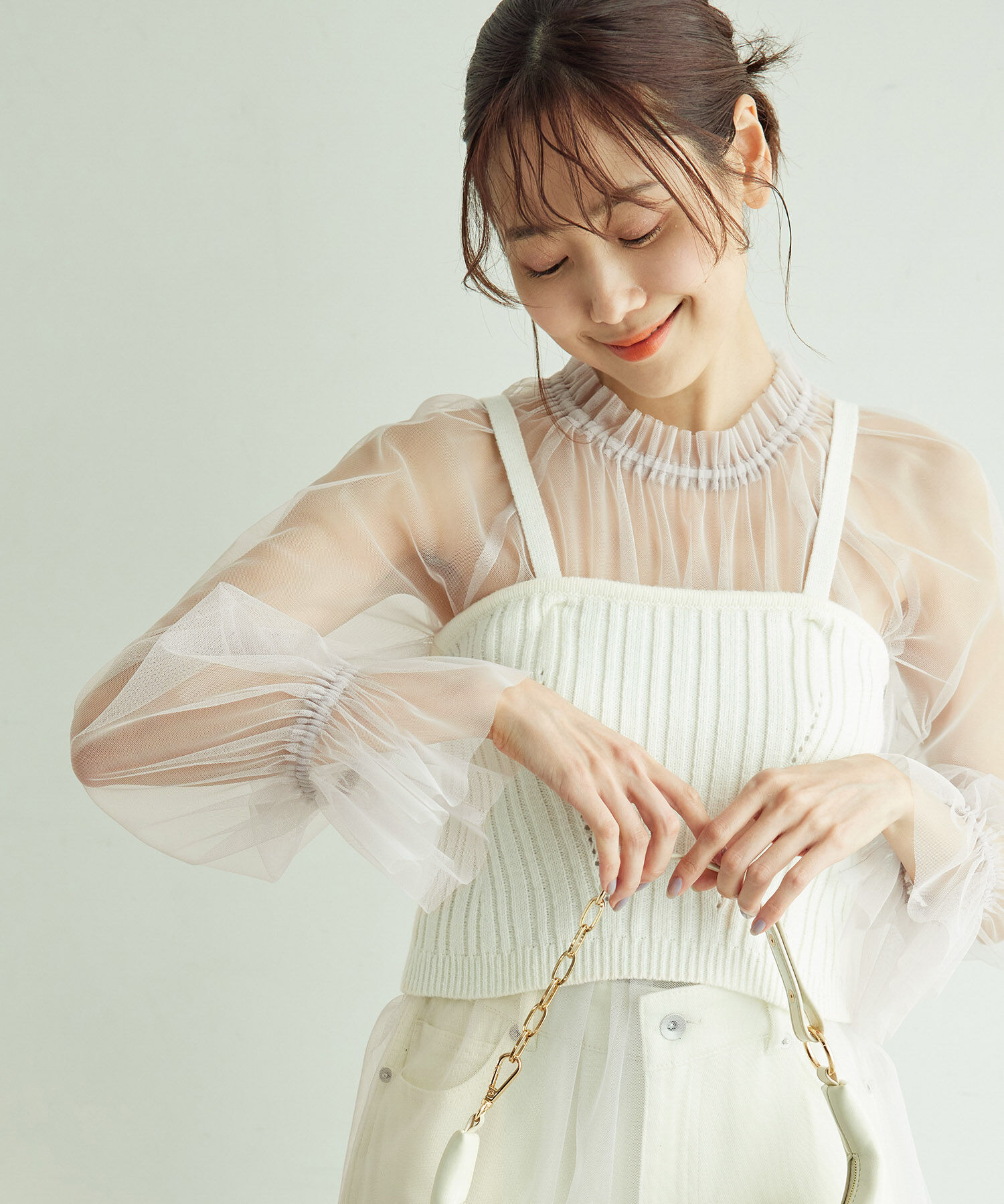Rope&rsquo;Picnic「チュールトップス」|シャツ・ブラウス|