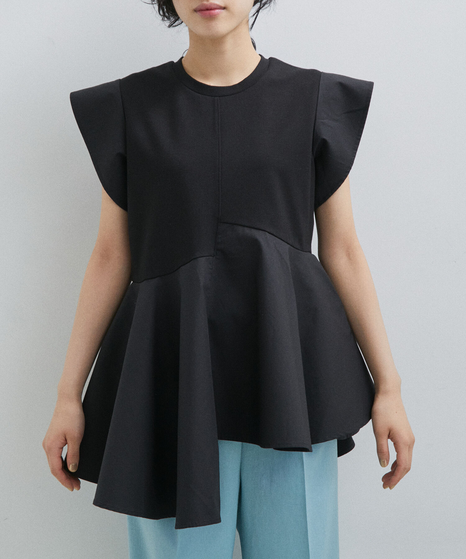 ADAM ET ROPE'「【再入荷・WEB限定・洗える】フリルペプラムカットソー」|Tシャツ・カットソー|