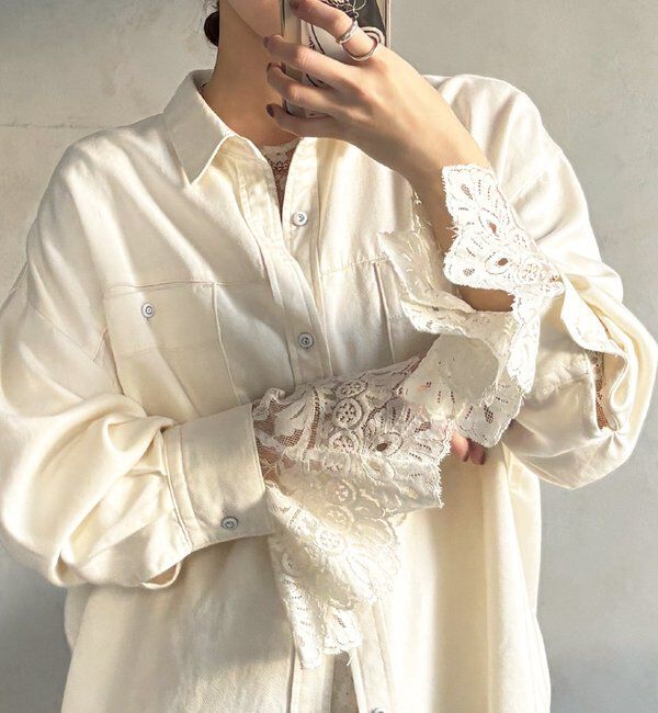  「レースフレアブラウス」|シャツ・ブラウス|オフホワイト