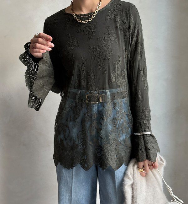  「レースフレアブラウス」|シャツ・ブラウス|