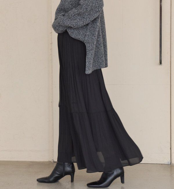  「【上品見え】ティアードプリーツスカート」|スカート|