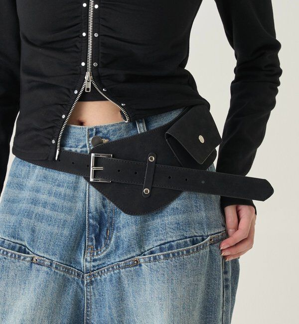  「カバーウエストベルト」|ベルト|ブラック
