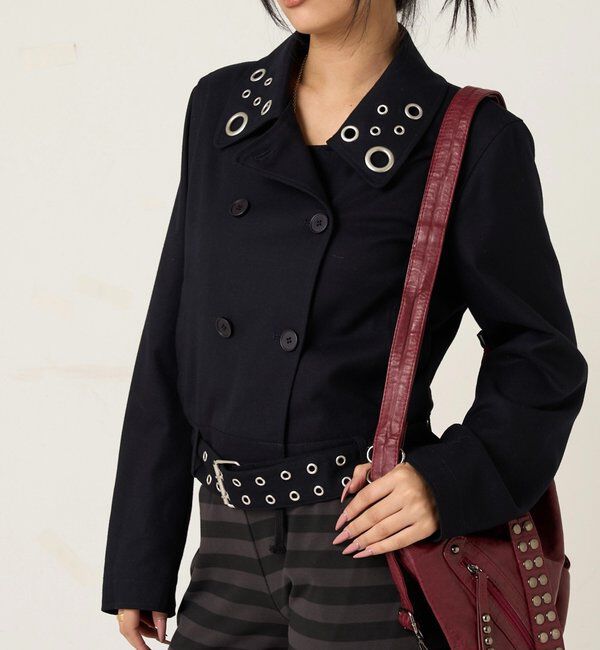  「TRアイレットショートPジャケット」|ブルゾン・スタジャン|ネイビー