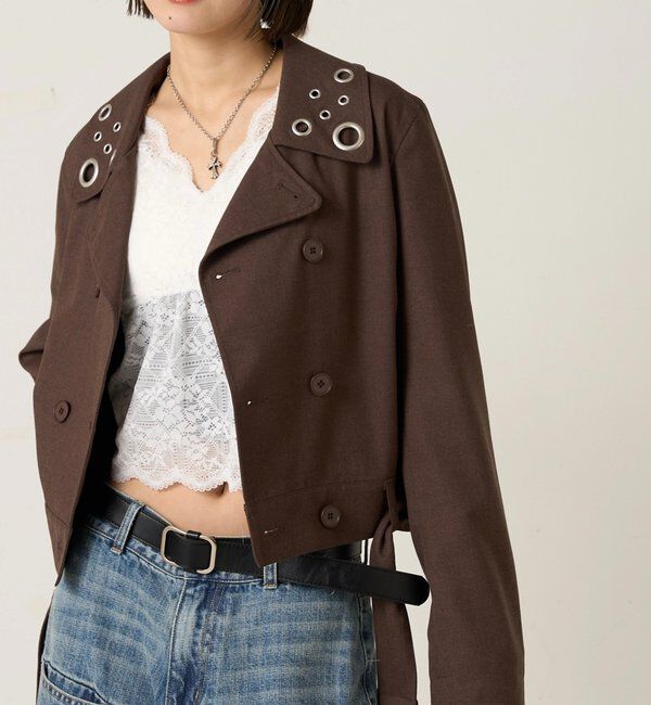  「TRアイレットショートPジャケット」|ブルゾン・スタジャン|