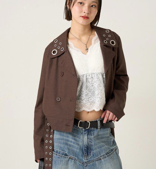  「TRアイレットショートPジャケット」|ブルゾン・スタジャン|