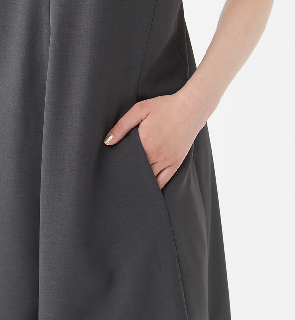 qualite「ギャバストレッチフォルムキャミワンピース」|ワンピース|