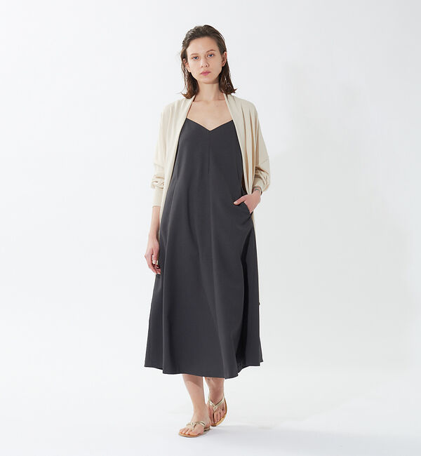 qualite「ギャバストレッチフォルムキャミワンピース」|ワンピース|