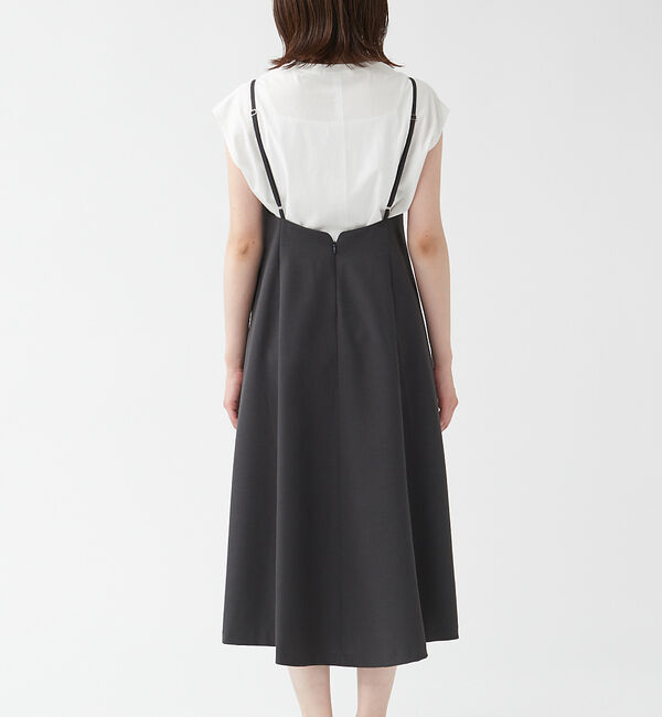 qualite「ギャバストレッチフォルムキャミワンピース」|ワンピース|