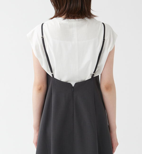 qualite「ギャバストレッチフォルムキャミワンピース」|ワンピース|