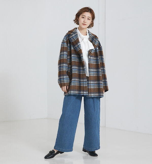 abahouse mavie「タックワイドデニム」|デニム|