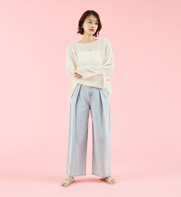 abahouse mavie「タックワイドデニム」|デニム|