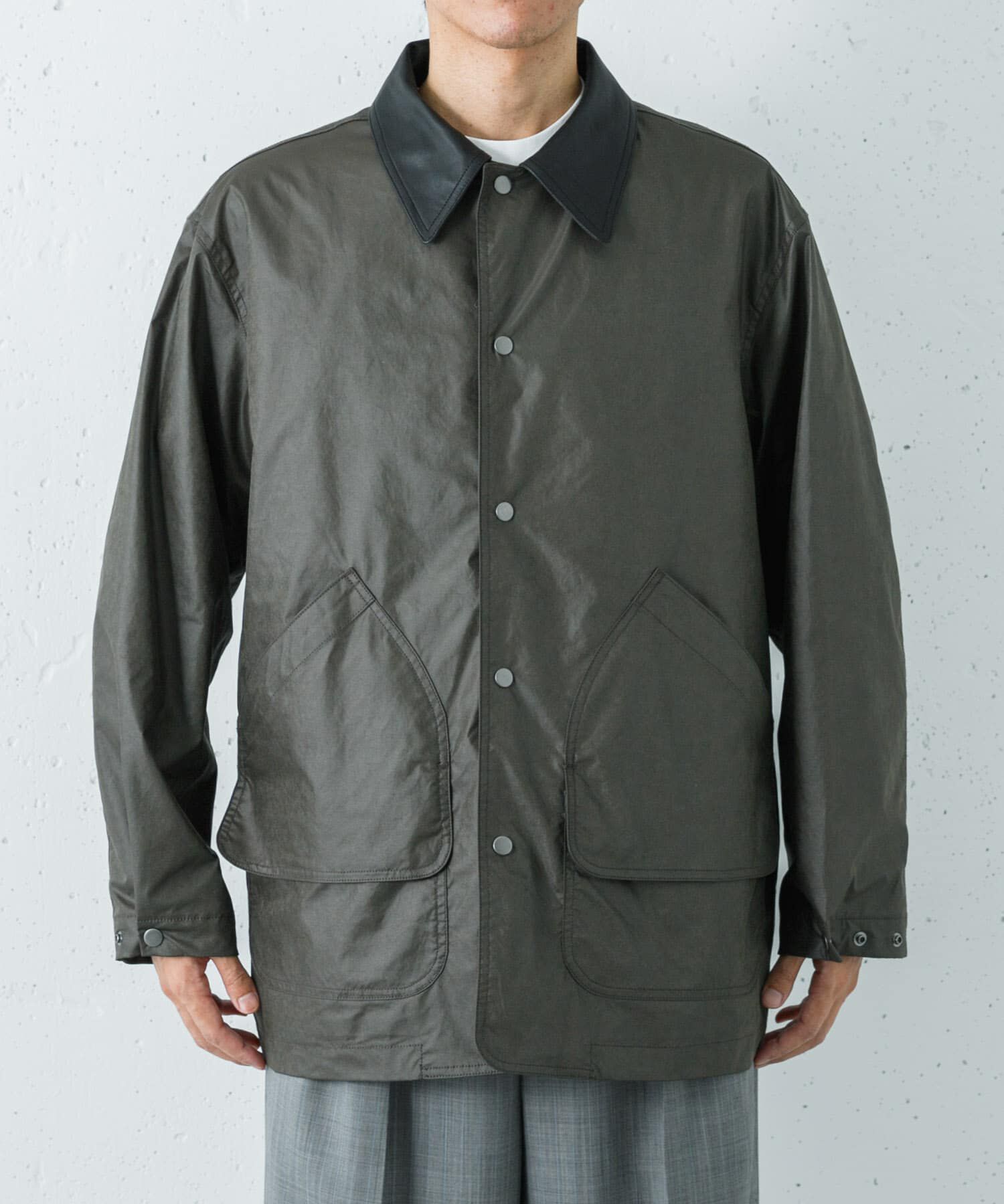 URBAN RESEARCH「NYLON HUNTING JACKET」|ノーカラーコート|