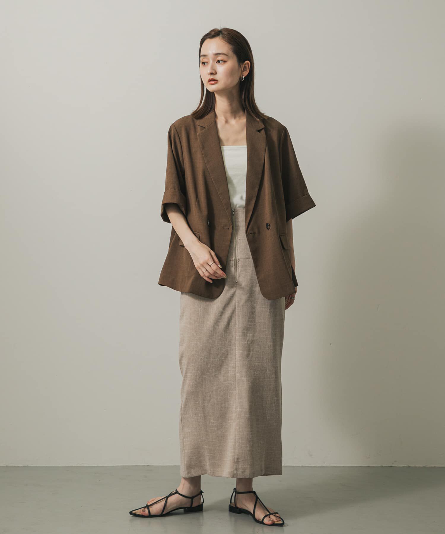 SENSE OF PLACE by URBAN RESEARCH「ツイードジップアイラインスカート」|スカート|