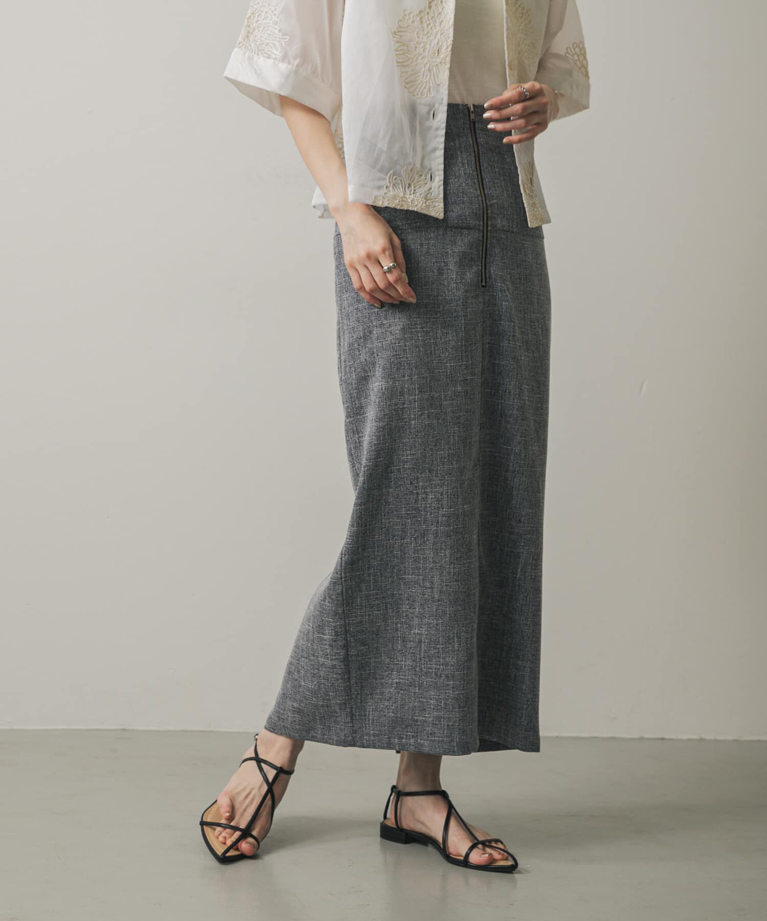 SENSE OF PLACE by URBAN RESEARCH「ツイードジップアイラインスカート」|スカート|