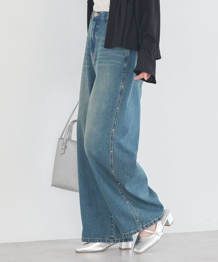 earth music&ecology「スタッズデニムパンツ」|デニム|