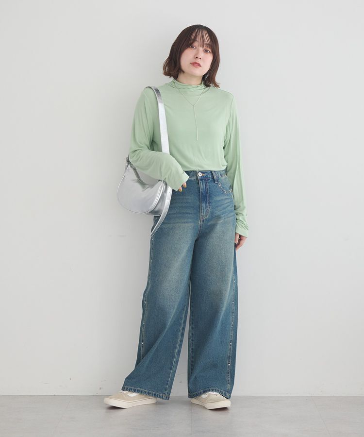 earth music&ecology「スタッズデニムパンツ」|デニム|