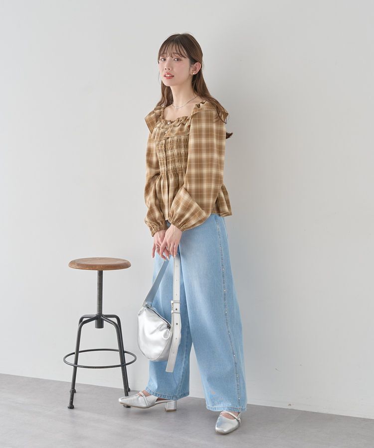 earth music&ecology「スタッズデニムパンツ」|デニム|