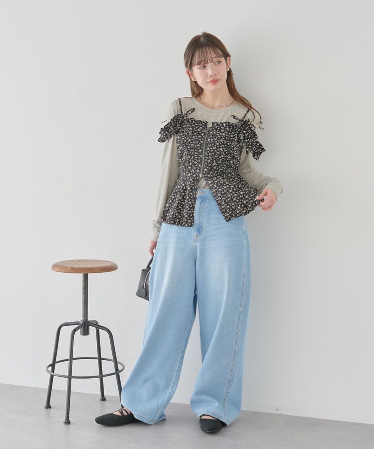 earth music&ecology「スタッズデニムパンツ」|デニム|