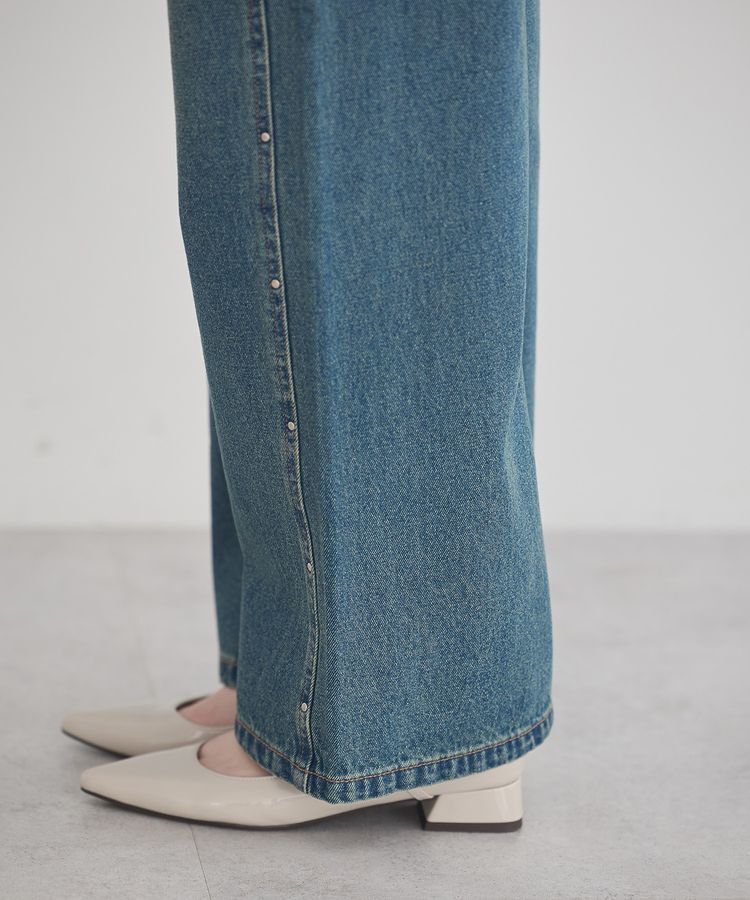 earth music&ecology「スタッズデニムパンツ」|デニム|