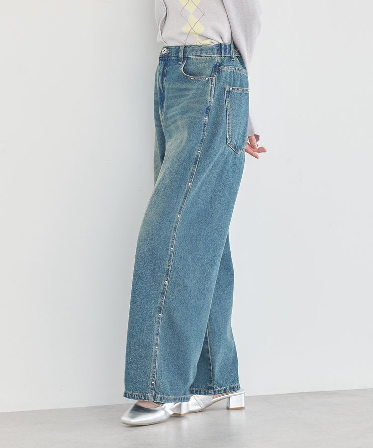 earth music&ecology「スタッズデニムパンツ」|デニム|