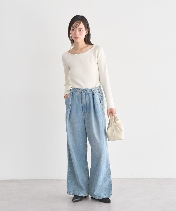 earth music&ecology「ポケットレースデニムパンツ」|デニム|