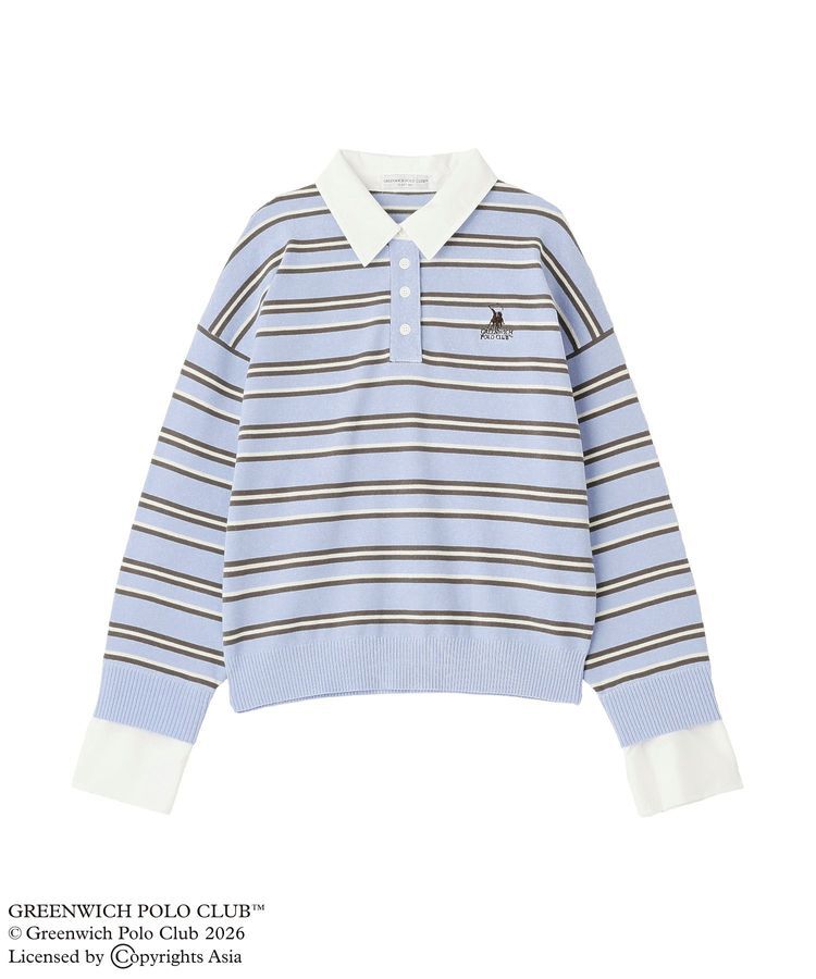 Green Parks「GREENWICH POLO CLUB(TM)布帛ドッキングポロニットプルオーバー」|Tシャツ・カットソー|