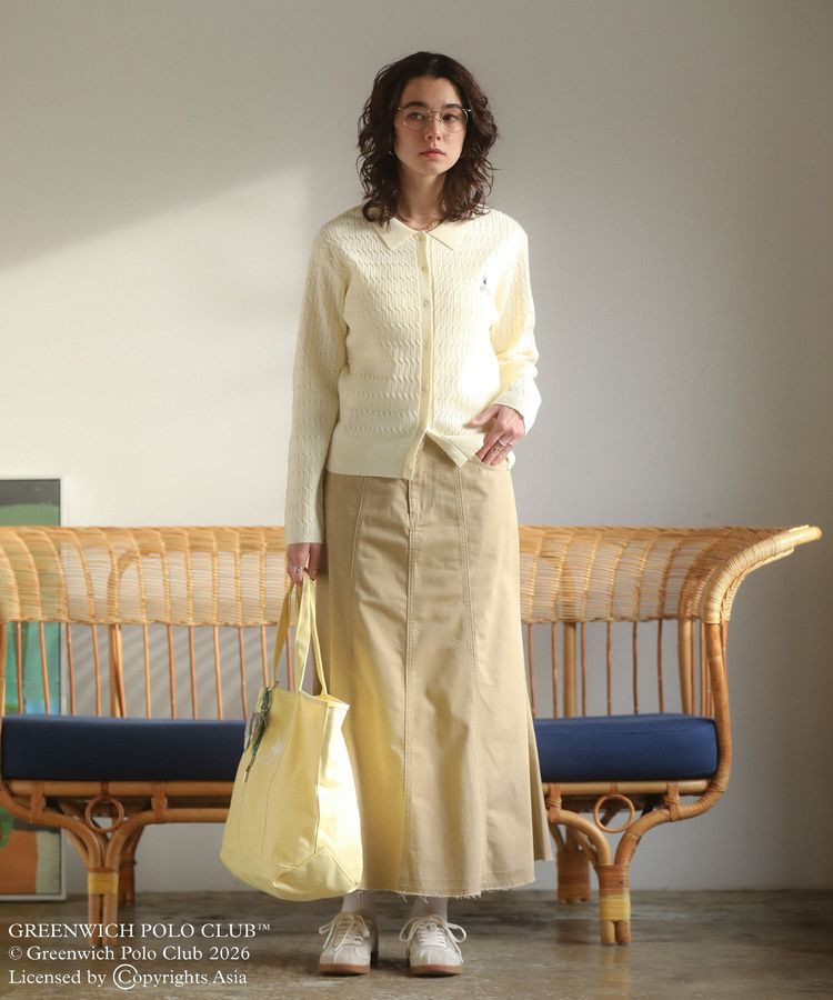 Green Parks「GREENWICH POLO CLUB(TM)ケーブル襟付ニットカーディガン」|カーディガン|