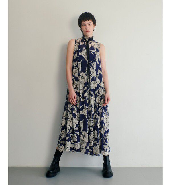 allureville「楊柳シアーフラワープリントワンピース」|ワンピース|