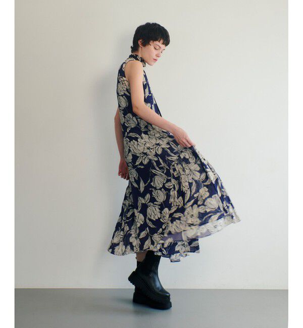 allureville「楊柳シアーフラワープリントワンピース」|ワンピース|