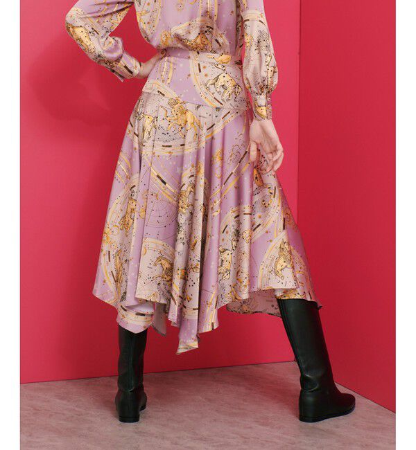 LOULOU WILLOUGHBY「【LOULOU WILLOUGHBY】ホロスコーププリントフレアスカート」|フレア|