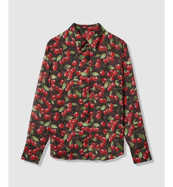 LOULOU WILLOUGHBY「WEB限定【LOULOU WILLOUGHBY】LISAチェリープリント ボウタイブラウス」|シャツ・ブラウス|