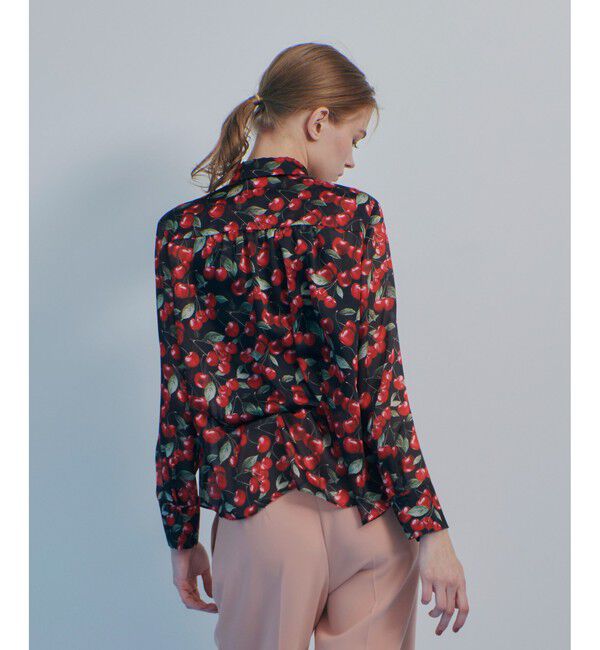 LOULOU WILLOUGHBY「WEB限定【LOULOU WILLOUGHBY】LISAチェリープリント ボウタイブラウス」|シャツ・ブラウス|