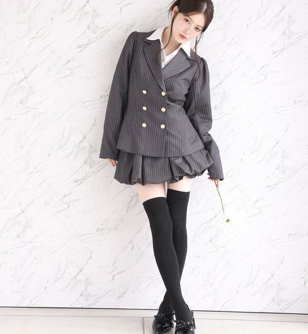  「【premiumorder】後ろレースアップテーラードジャケット/SM展開」|ダウンベスト・ベスト|