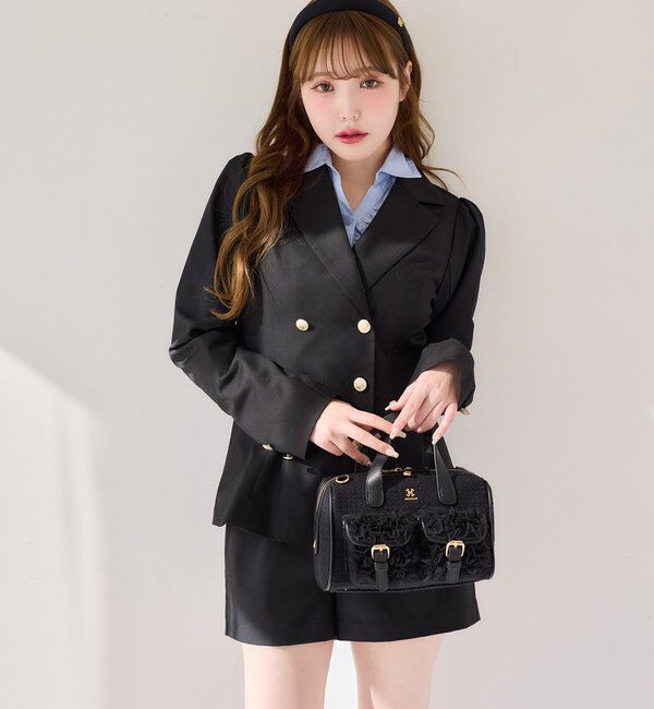  「【premiumorder】後ろレースアップテーラードジャケット/SM展開」|ダウンベスト・ベスト|