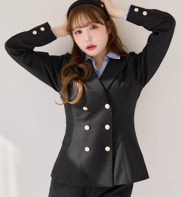  「【premiumorder】後ろレースアップテーラードジャケット/SM展開」|ダウンベスト・ベスト|