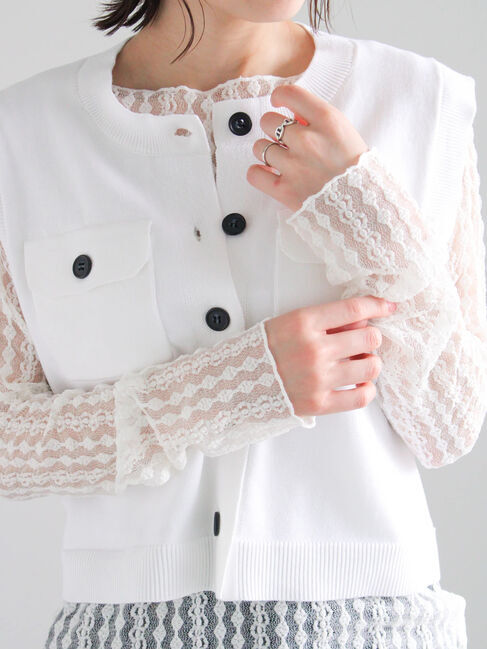 Te chichi「ストレッチレーストップス《2026 spring catalog item》」|Tシャツ・カットソー|