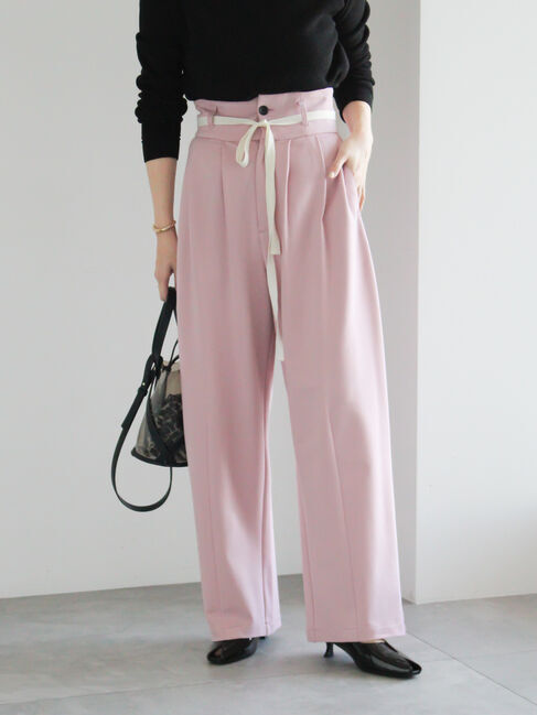 Te chichi「ポンチハイウエストカーブパンツ《2026 spring catalog item》」|その他|ピンク
