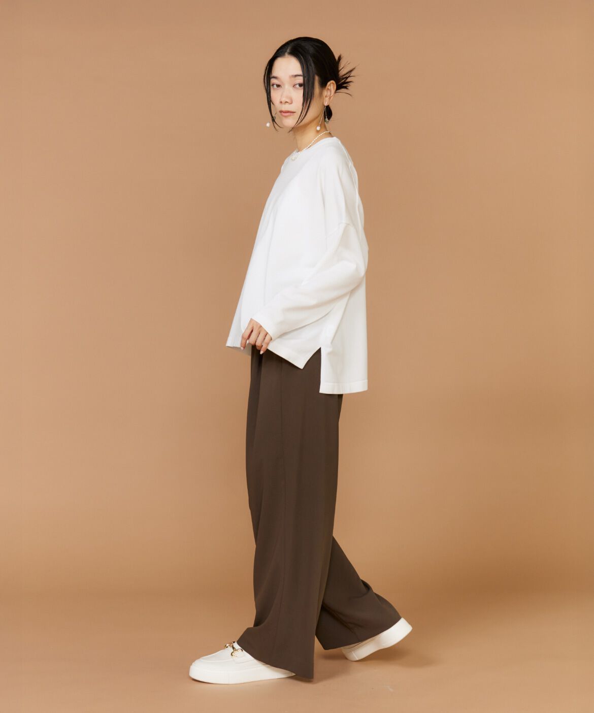 INED「オーバーサイズクルーネックニット」|ニット・セーター|